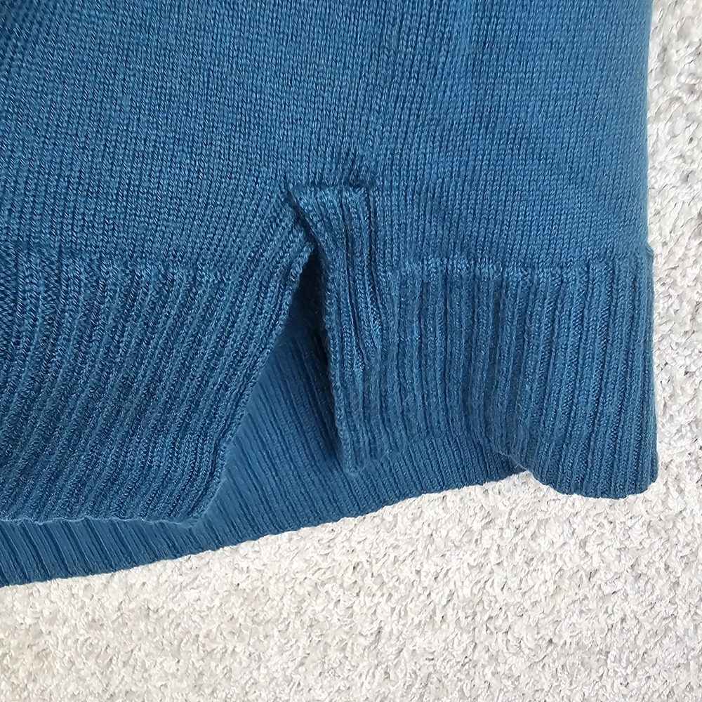 Eileen Fisher 100% Merino Wool Italian Yarn Teal Pullover Sweater Sz XL - Picture 7 of 9